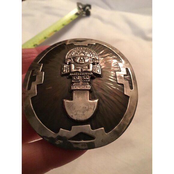 Old Viracocha Sterling Silver and Copper Pendant with SS Chain Peru 26g - Picture 6 of 11